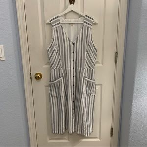 Loft Striped dress with pockets size 14